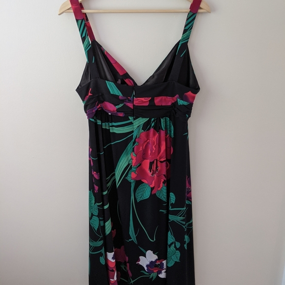T Tahari Floral Print Sleeveless Midi Dress - Picture 2 of 4